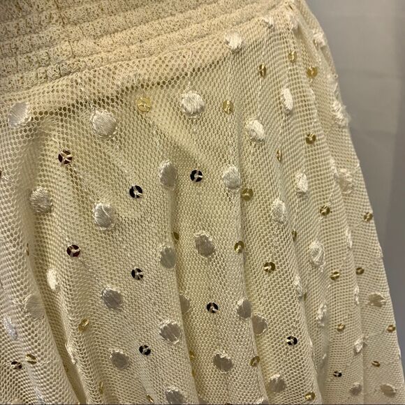 LEIFNOTES Net Dot & Gleam Sequin mesh asymmetrical short sleeve Dress size 4 - Picture 14 of 15